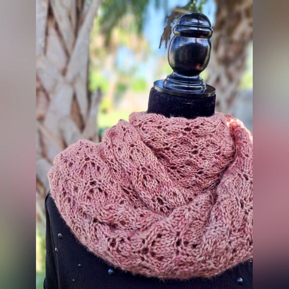 Hand Crafted OOAK Classic Exquisite Contemporary Wool Rosewood Knit Scarf - Picture 13 of 16